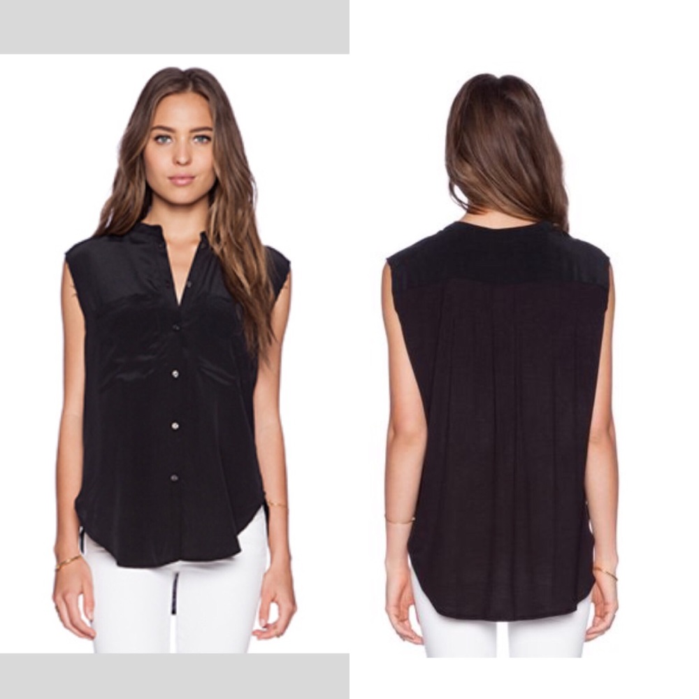 Feel The Piece Raw Sleeve Button Up Tank XS/S